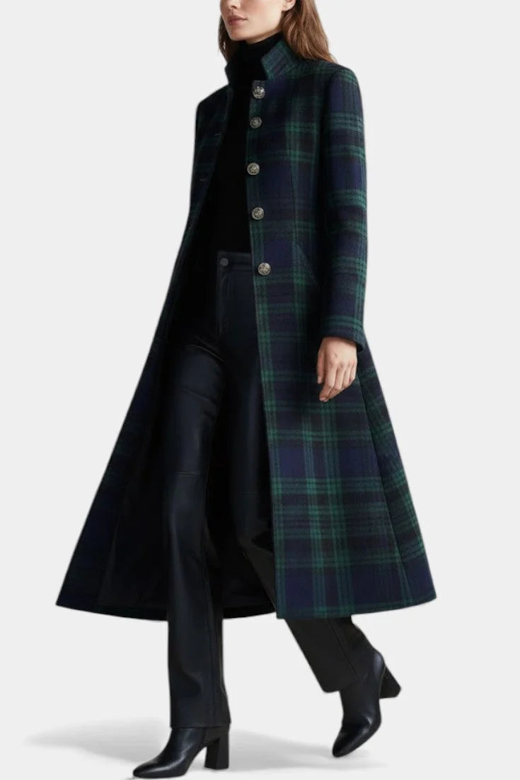 Women's green plaid coat