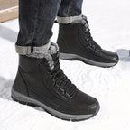 Men's khaki rugged Hiking Boots with Faux Fur Lining for Winter