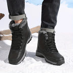 Men's khaki rugged Hiking Boots with Faux Fur Lining for Winter