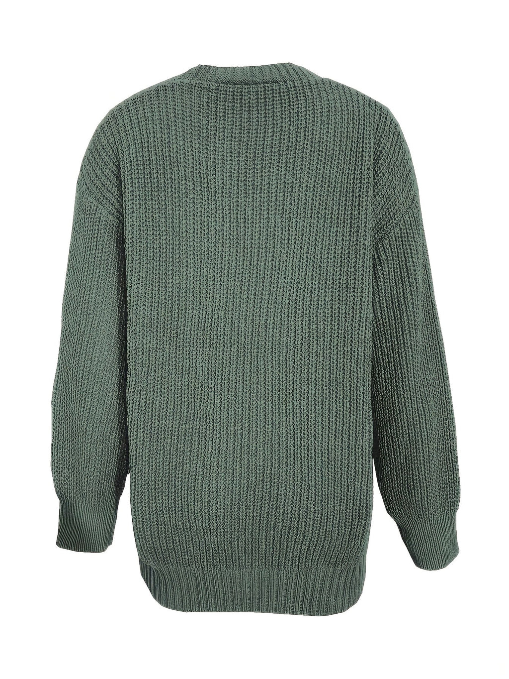 Women's green oversized button-front cardigan
