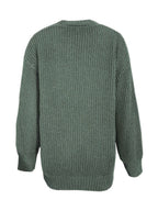 Women's green oversized button-front cardigan