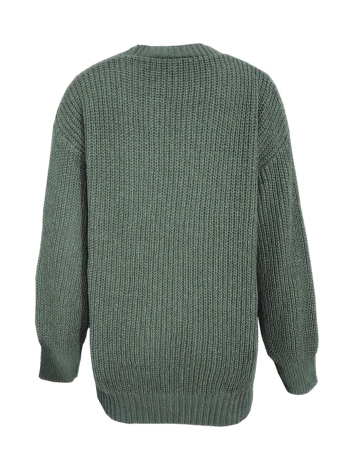Women's green oversized button-front cardigan