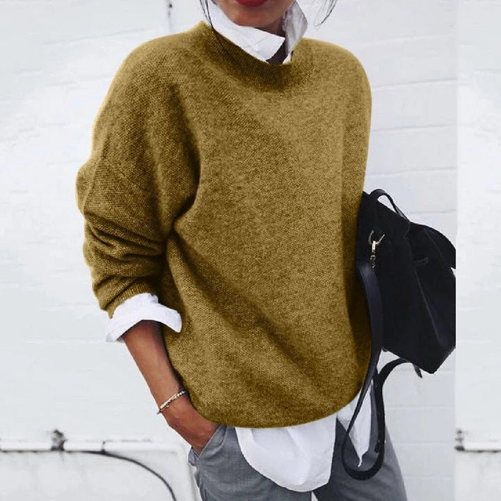 Women's khaki cashmere sweater