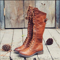 Matilda | Women's Tall Lace-Up Riding Boots with Flat Sole for Winter