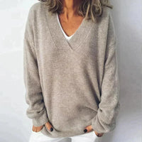 Monika | Women's Loose V-Neck Cashmere-Blend Pullover for Everyday Wear