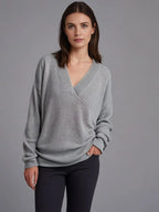Women's v-neck cashmere-blend pullover