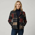 Women's red/navy plaid wool jacket