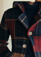 Women's red/navy plaid wool jacket