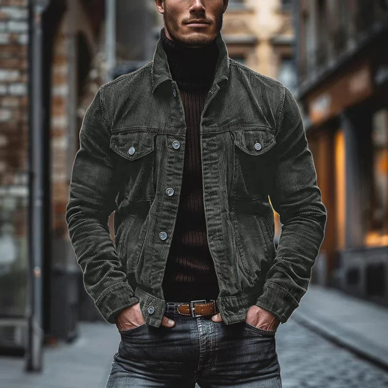 Men's gray corduroy jacket