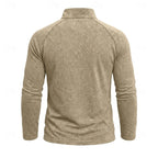 Men's dark gray relaxed Heathered Quarter-Zip Pullover Top, Raglan