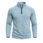 Men's wine relaxed Heathered Quarter-Zip Pullover Top, Raglan