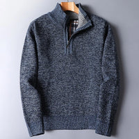 Asher | Men's Heathered Stand-Collar Quarter-Zip Knit Sweater