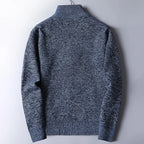 Men's dark gray heathered Stand-Collar Quarter-Zip Knit Sweater