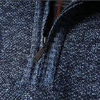 Men's wine heathered Stand-Collar Quarter-Zip Knit Sweater