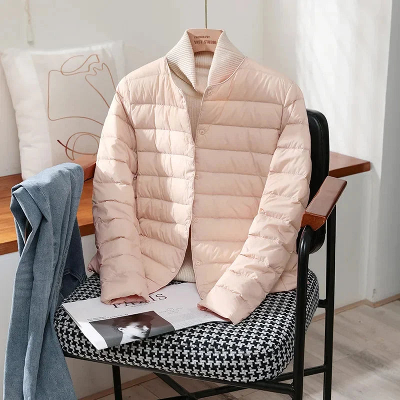Women's pink lightweight quilted jacket