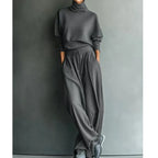 Women's gray turtleneck two-piece set