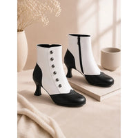 Prudence | Women's Vintage Buttoned Ankle Boots with Stacked Heel