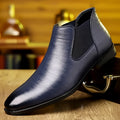 Men's blue slip-On Chelsea Boots with Glossy Finish, Classic Style