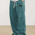 Men's sky blue relaxed Wide-Leg Corduroy Pants with Drawstring Waist