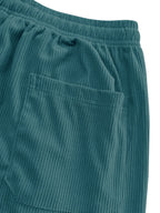 Men's fern green relaxed Wide-Leg Corduroy Pants with Drawstring Waist