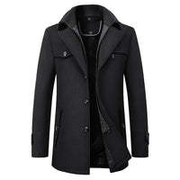 Reuben | Men's Tailored Double-Collar Wool Blend Coat for Winter