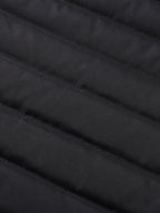Men's black winter coat, close-up of sherpa lining texture