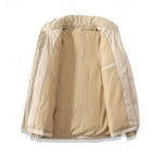 Women's black oversized Stand-Collar Puffer Jacket with Corduroy Trim