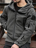 Men's army green tactical Fleece Jacket with Utility Pockets for Winter