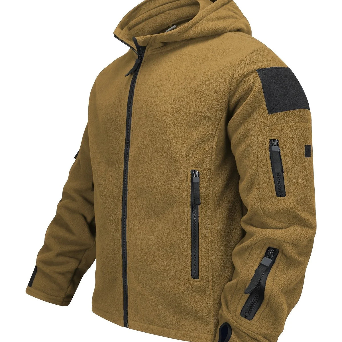 Men's army green tactical Fleece Jacket with Utility Pockets for Winter