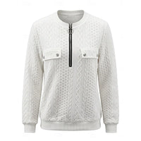 Rosanna | Women's Cable-Textured Quarter-Zip Sweater with Pockets