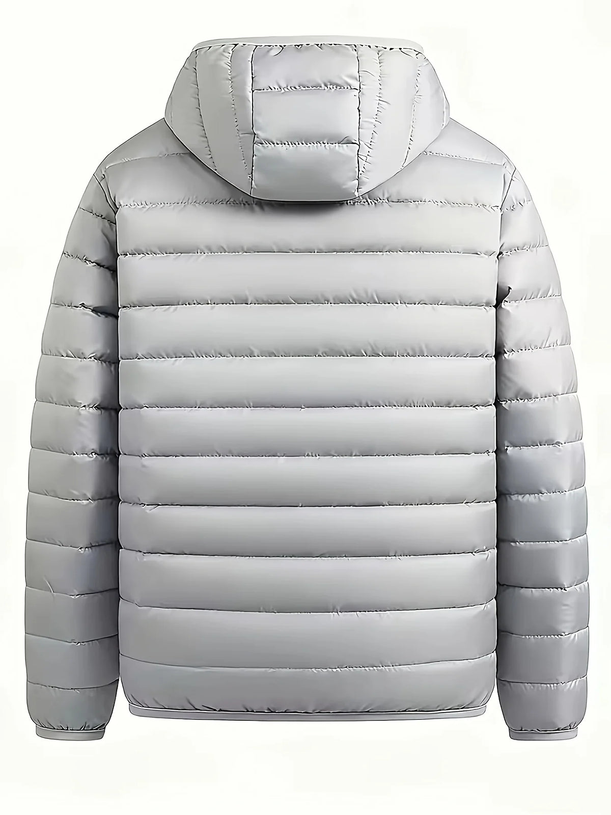 Men's black lightweight Hooded Puffer Jacket with Zip Pockets
