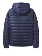 Men's black lightweight Hooded Puffer Jacket with Zip Pockets