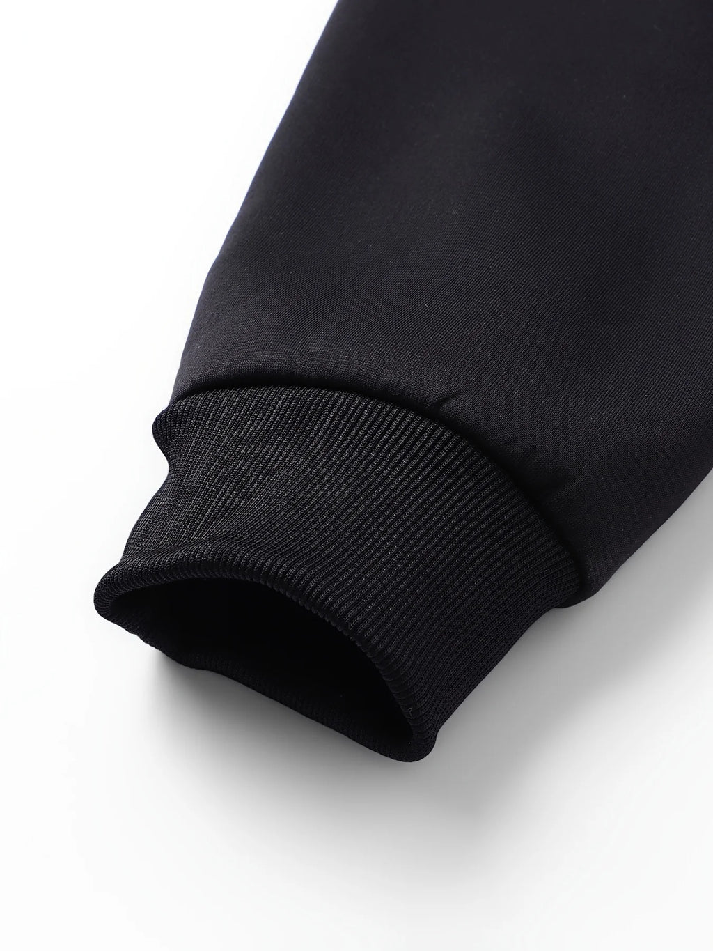 Men's black cozy hooded full-zip jacket with kangaroo pocket