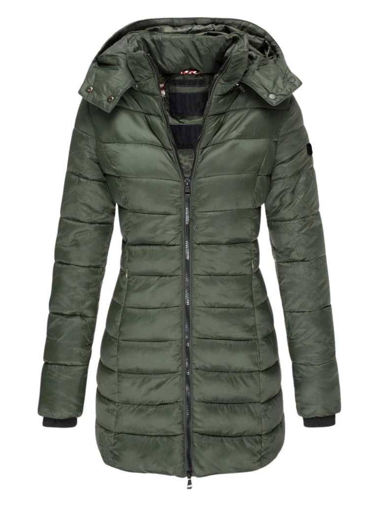 Women's longline puffer coat