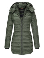 Women's longline puffer coat