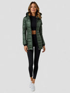 Women's longline puffer coat