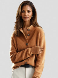 Allegra | Women's Soft Knit Button Cardigan with Collar Detail