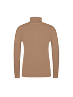 Women's white fitted Turtleneck Sweater with Sherpa-Lined Cuffs