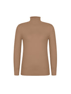 Women's grey fitted Turtleneck Sweater with Sherpa-Lined Cuffs