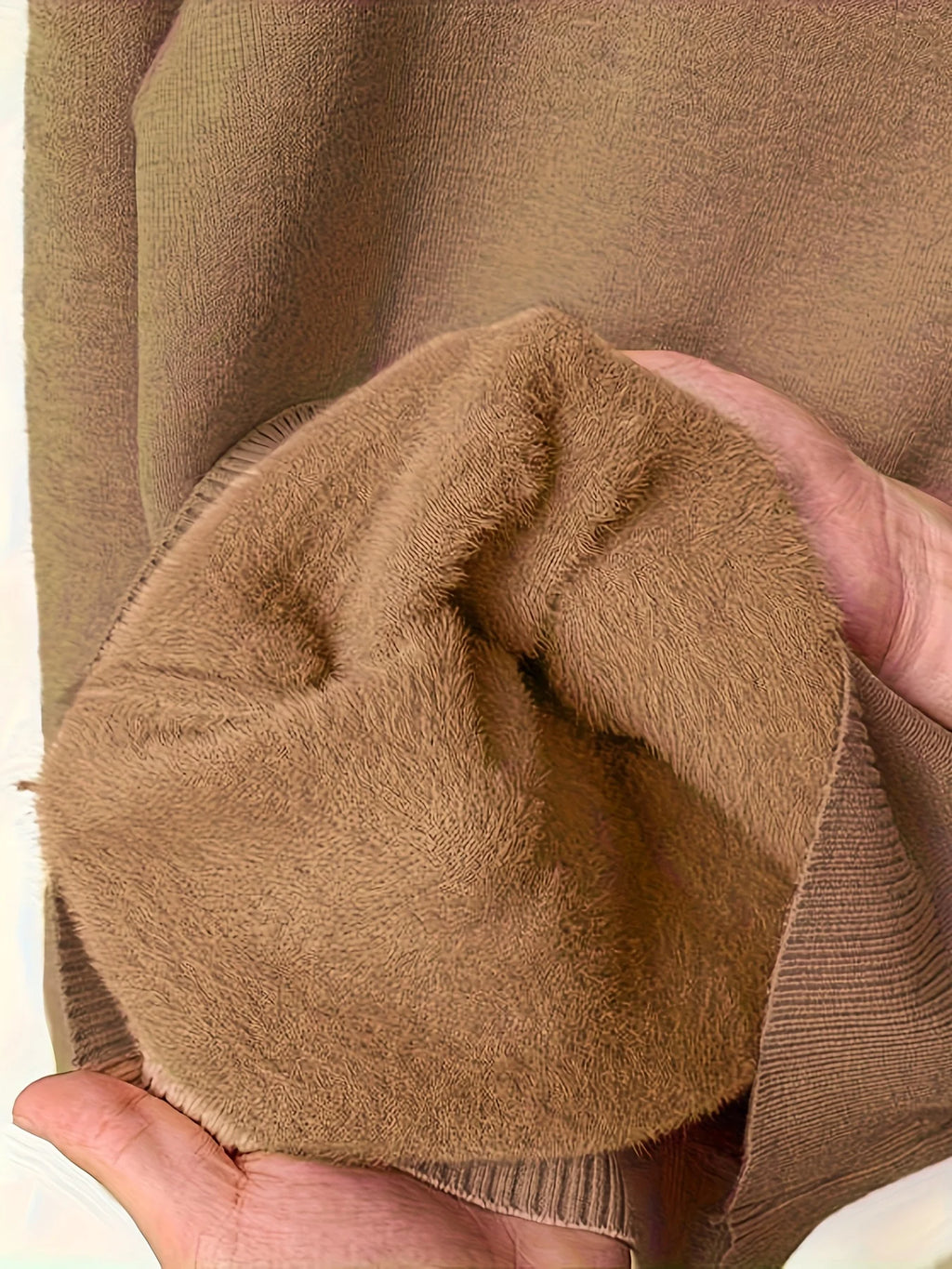 Women's pink fitted Turtleneck Sweater with Sherpa-Lined Cuffs