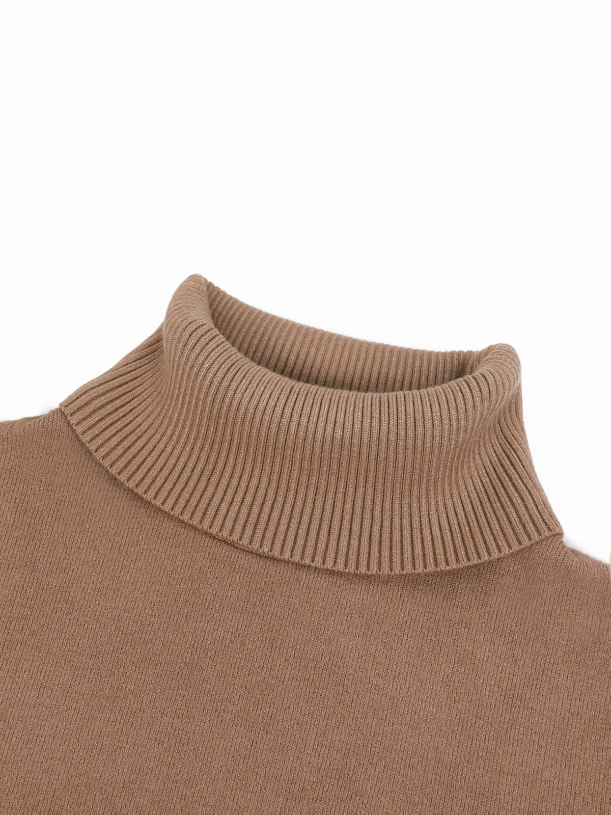 Women's pink fitted Turtleneck Sweater with Sherpa-Lined Cuffs