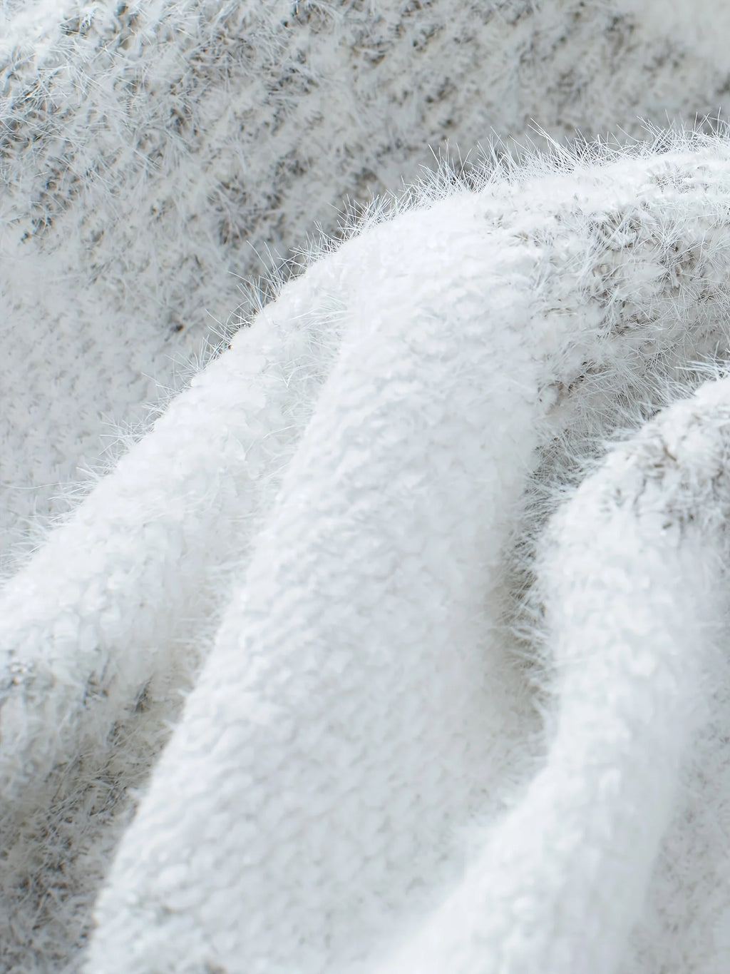 Women's grey oversized Striped High-Neck Sweater for Layering