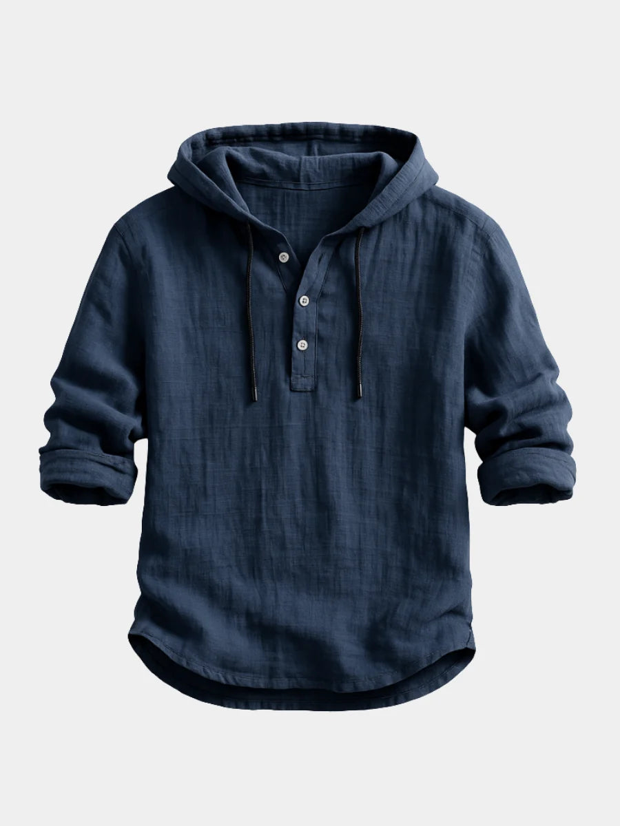 Men's hooded henley shirt