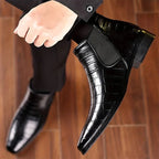 Men's yellow-brown refined slip-on chelsea boots with smooth finish