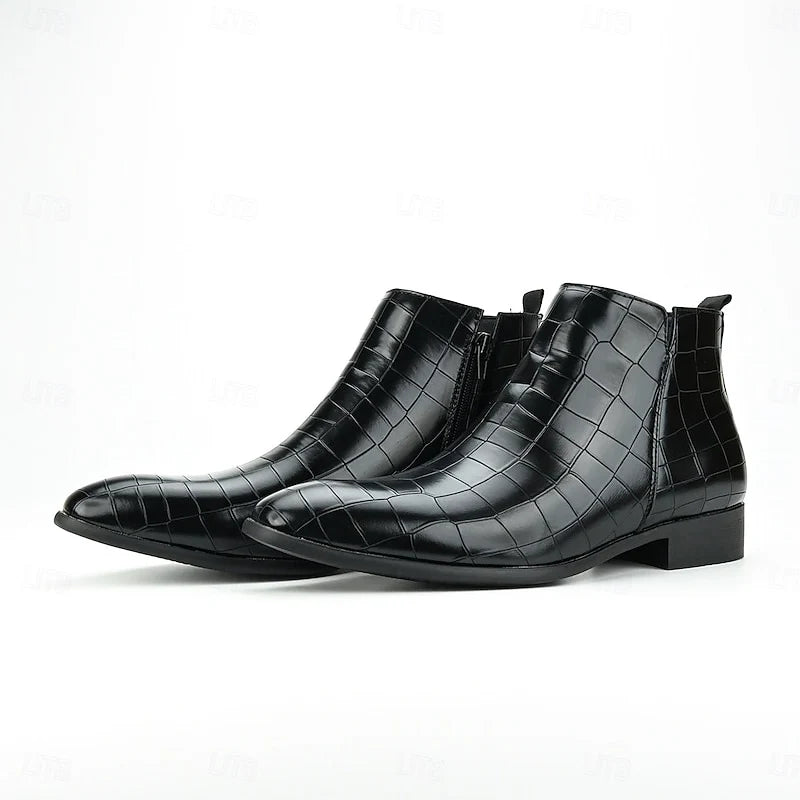 Men's yellow-brown refined slip-on chelsea boots with smooth finish