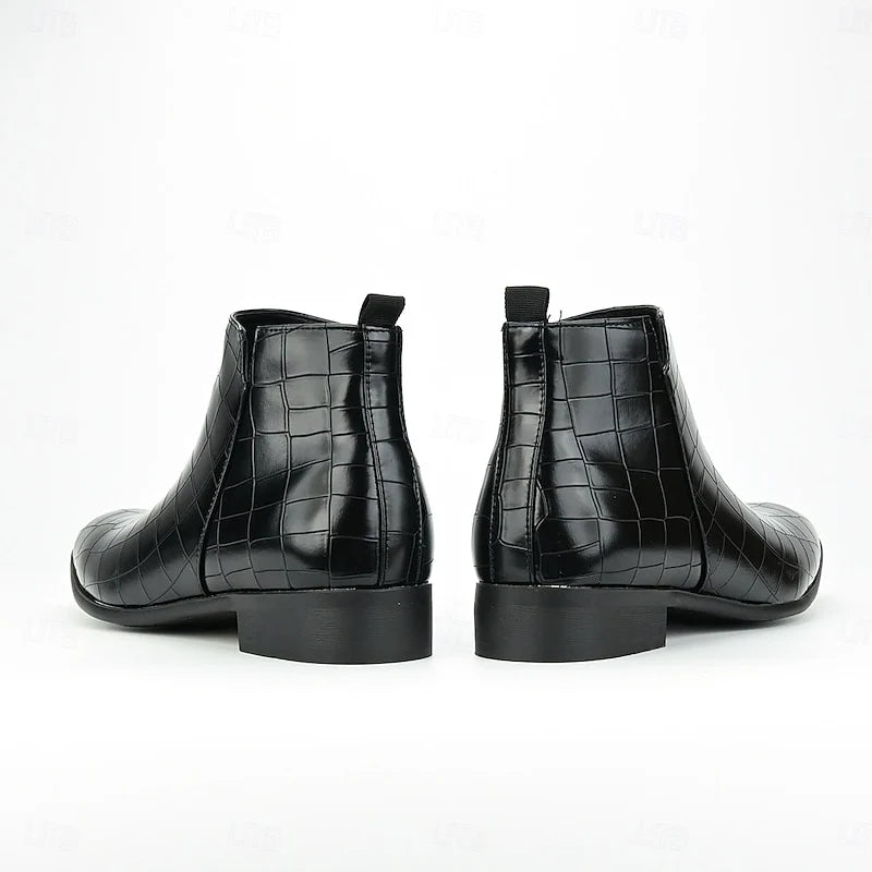 Men's yellow-brown refined slip-on chelsea boots with smooth finish