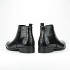 Men's yellow-brown refined slip-on chelsea boots with smooth finish