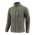 Men's green stand-collar Full-Zip Fleece Jacket with Chest Pocket