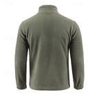 Men's black stand-collar Full-Zip Fleece Jacket with Chest Pocket