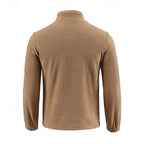 Men's black stand-collar Full-Zip Fleece Jacket with Chest Pocket